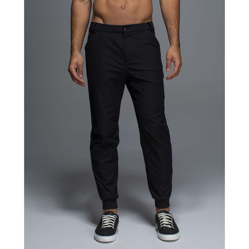 Lululemon B-Spoke Jogger Men's 38 x 29 Black Reflective Stretch Reflective Pants